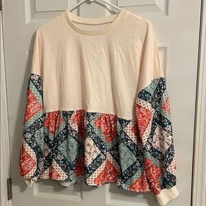 Patchwork Long Sleeve Top